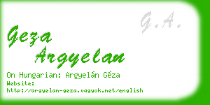 geza argyelan business card