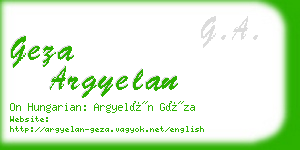 geza argyelan business card